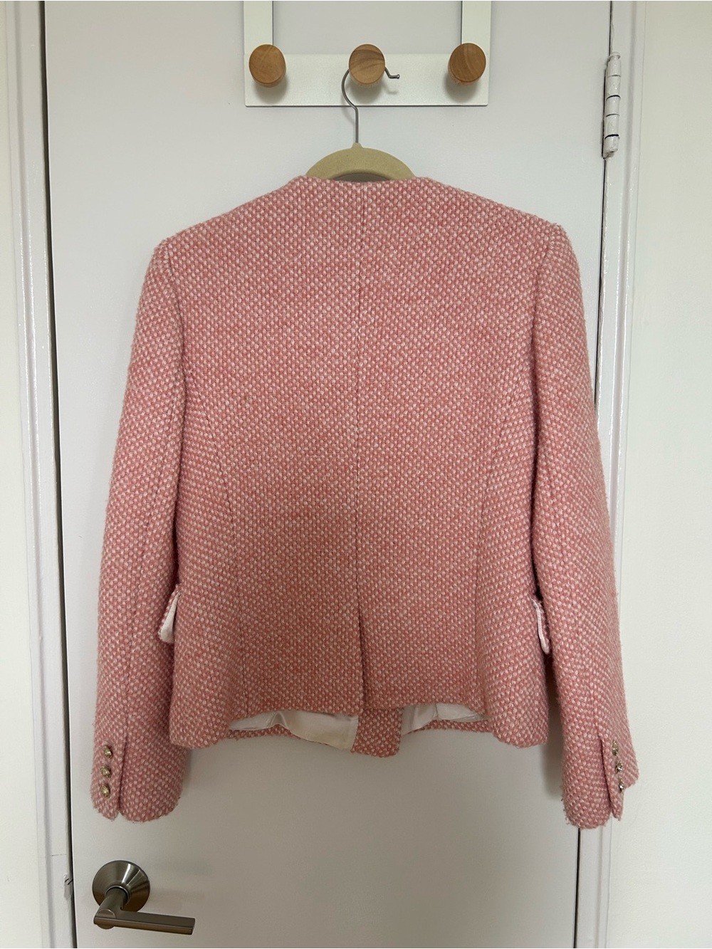 Maje Pink Tweed Double-Breasted Jacket and Skirt Set - Picture 5 of 15